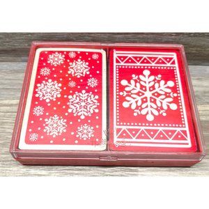 Hallmark Double Deck of Playing Cards Snowflakes Plastic Coated